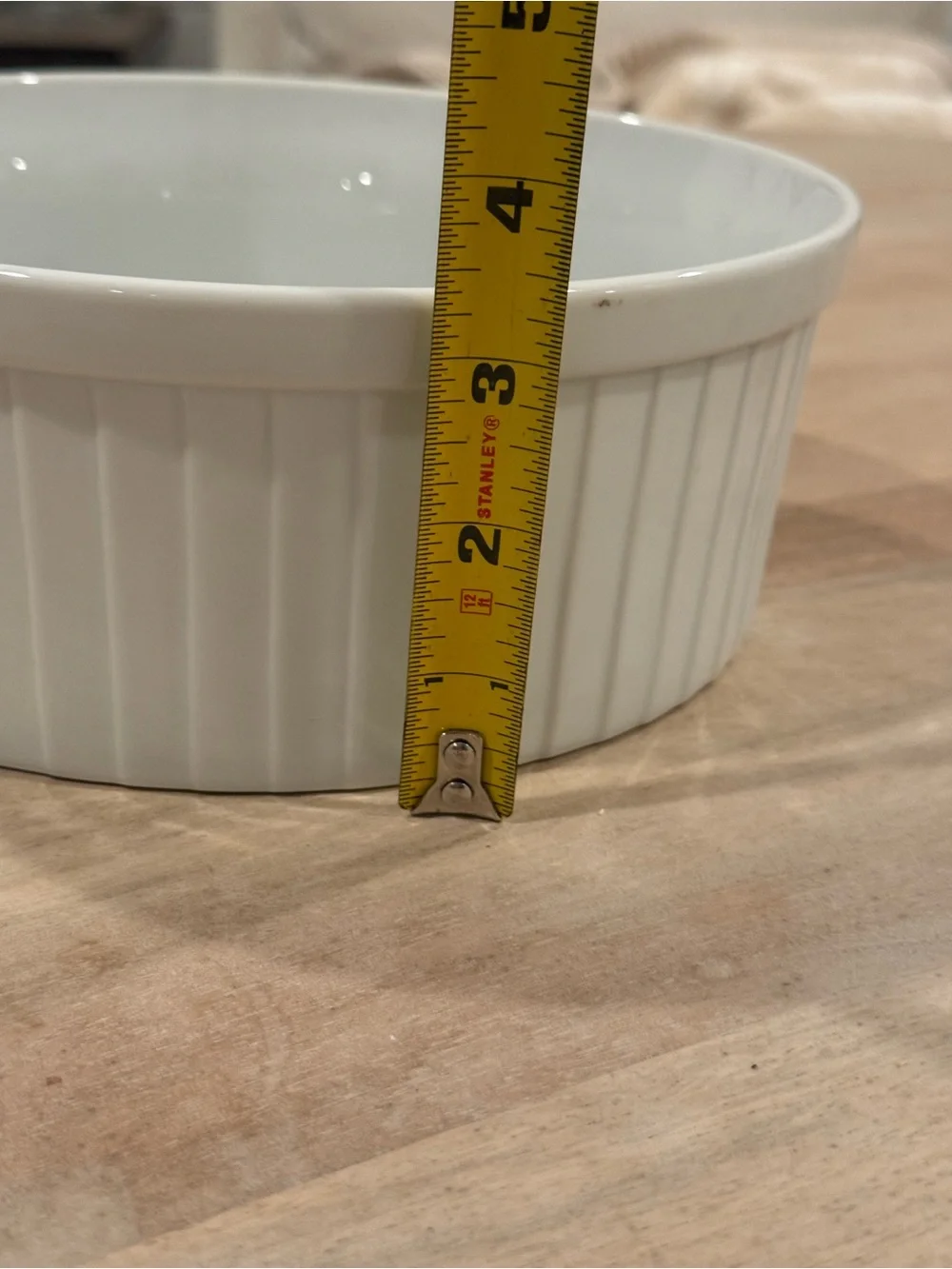 White Ceramic Plate with Small Decorative Sticker